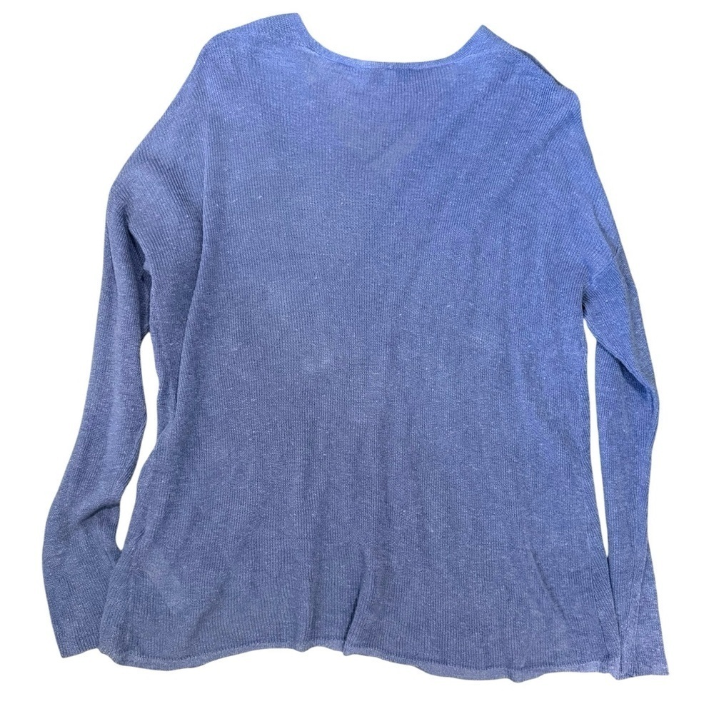 Eileen Fisher Linen Blend Tunic Top Lightweight, Size Medium Blue - Picture 2 of 5